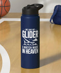 Funny Sailplane Pilot Water Bottle Insulated Stainless Steel For Glider Fans And Aero Tow Crew Hydration On Final Glide And Thermal Hunts Great Gift For Aviation Enthusiasts And Weekend Flight School Students on court