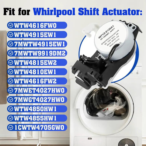 Washer Shift Actuator Replacement Kit DIY Friendly 120V 60Hz Fixes No Spin Or No Agitation Replaces W10815026 W10597177