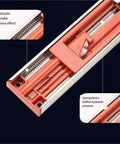 Close-up of Three Section Stainless Steel Drawer Slides With Damping Buffer showing hydraulic cylinder and spring device