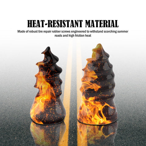 Heat-resistant rubber tire plugs emphasizing durability from the 60 Piece Tire Plug Kit With Pliers And Screwdrivers For Emergency Puncture Repair The Go To Heavy Duty Universal Tire Repair Kit For Roadside Use Includes Rubber Plugs And Tools