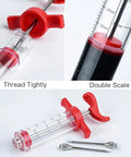 Meat Injector Syringe 1 Ounce Marinade Kit With Two Needles For BBQ Grilling Turkey Chicken Beef Juicy Flavor Infusion Easy Injections