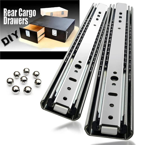 Heavy Duty 260 Lb Locking Drawer Slides With Full Extension And Ball Bearing Rollers For Smooth, Quiet Operation In Cabinets, Chests, Or Tool Drawers Everyday Use, steel pair