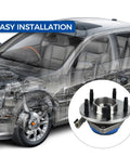 Front Wheel Hub And Bearing Assembly 5 Lug With ABS Ready To Roll Compatible With Chevy Impala visible in installation diagram