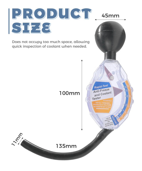 Heavy Duty Dial Coolant Tester And Antifreeze Hydrometer Gauge For Domestic Rides Quick Cooling System Checkup Tool, compact size
