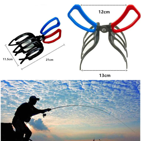 3 Claw Fish Gripper With Metal Pliers No Finger Pricks Secure Catch Control Clamp Fishing Accessories shown with dimensions
