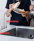 Slick Polished Chrome Bar Sink Faucet Featuring A Solid Four Inch Centerset Spout Rising Eight Point Three Inches crafted from tough SUS304 steel.