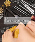 Starter Friendly Leather Working Kit, 415 Piece Tool Set Packed With Punching, Sewing, Stamping, Sanding, Cutting, Carving