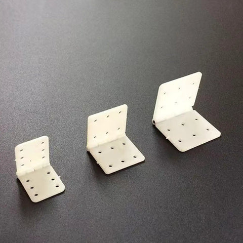 Set of three nylon hinges in small, medium, and large sizes, suitable for Six Piece Nylon Hinges Kit For RC Aircrafts Small To Large Easy Install For Aileron Rudder And Elevator Links Fixed Wing Models Pro Grade Foldable Durable Aircraft Hardware.