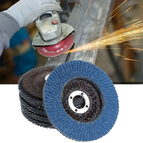 Stack of 5 Inch Aluminum Oxide Flap Discs 40 Grit High Density Industrial Abrasive Sanding Discs for grinding metal surface