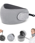 Ultra Compact Chin Support Travel Pillow For Petite Travelers, Portable Memory Foam Neck Pillow With Washable Velvet Cover