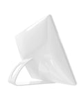 Side view of Hands Free Z Wave Gesture Controller for Smart Homes, No Touch Swipe Pad, white color with stand.