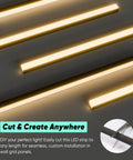 GZBtech [Apapter NOT Included] Flexible Strip Light for Wood Slat Wall Panels 16.4FT cuttable LED strips on a dark surface.