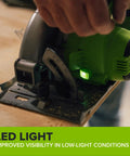 Heavy Duty Brushless Cordless Circular Saw Tool Only Featuring Snappy 24 Volt Battery Power And Knockout Demolition Cutting With Easy Lock Bevel Adjustment For Dependable High Speed Performance with LED light for visibility.