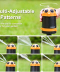 Gear Drive Lawn Sprinkler With Metal Spike Base 6 Pattern Heavy Duty Water Sprinkler System For Large Yards Multi Adjustable Irrigation