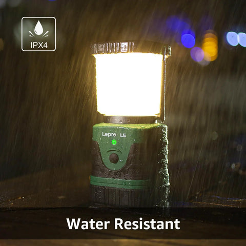 Bright 1000 Lumen Rechargeable Go To Camping Lantern with 4400mAh Power Bank under rainfall