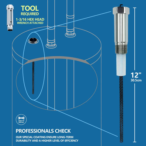 Titanium Water Heater Anode Rod With Wrench Electric Replacement Rod That Eliminates Odor Fits 40 To 89 Gallon Tanks