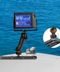 9 Inch Aluminum Kayak Track Low Profile Gear Track For Fishing Rod Holder Cup Holder And Accessories CNC Machined 6061 Aluminum With 316 Stainless Screws Hard Anodized For Quick Setup And Tough Wear Resistance mounted with fish finder