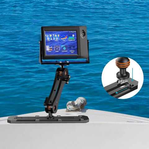 9 Inch Aluminum Kayak Track Low Profile Gear Track For Fishing Rod Holder Cup Holder And Accessories CNC Machined 6061 Aluminum With 316 Stainless Screws Hard Anodized For Quick Setup And Tough Wear Resistance mounted with fish finder