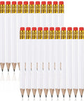 24 Pack Mini White Golf Pencils With Erasers, Short Hexagon Wooden 2B Graphite Pencils For Golf Events, Bridal Showers, Party Games