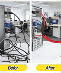 Before and after using Heavy Duty Spiral Hose Wrap Protector Cover For Hydraulic Lines Half Inch Hdpe Cable Guard Sleeve.