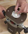 Dead Nuts Accurate 16mm Router Guide Bush For Woodworking And Routing Jigs installation on a router, showcasing smooth operation and precision.