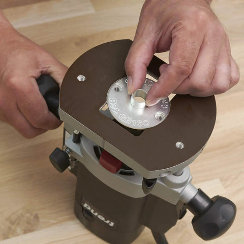 Dead Nuts Accurate 16mm Router Guide Bush For Woodworking And Routing Jigs installation on a router, showcasing smooth operation and precision.