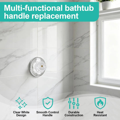 Stylish Clear Acrylic Shower Handle Perfect For Mixet MXT11 Tub And Faucet Trim Kit Bathroom Volume Temperature Control Easy Replacement Upgrade Look Cool on wall-mounted control