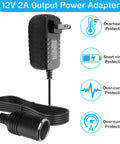 Get Your Gear Juiced Up With This Real Deal AC To DC Converter 12V 2A 24W Car Cigarette Lighter Socket Adapter Power Cable American Standard Plug, showing power adapter and socket.