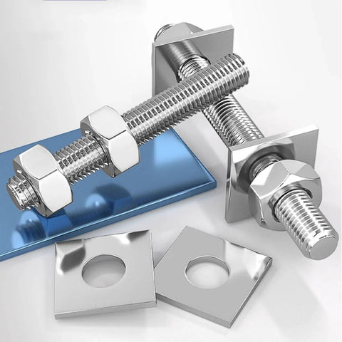 304 Stainless Steel Threaded Rod Kit With Nuts And Square Washers Full Thread Studs Assortment Of 25 Lengths From 16mm To 200mm
