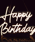 Happy Birthday Neon Sign For Backdrop Small 16.5 X 12.2 Inches LED Light Up with Warm White Glow in dark setting