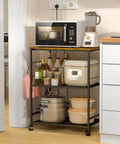 Rolling Kitchen Microwave Cart With 3 Tier Storage On Locking Wheels A Multiuse Utility Cart For Kitchen Living Room Balcony Or Office