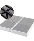 Dead Simple 9 Inch Box Spring With Built Tough Steel Core And Pristine White Cover Ultimate Mattress Foundation For Split California King Beds That Opens In A Flash with detailed steel frame.