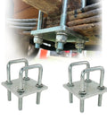 Beefy Square U-Bolt Kit For 2x2 Boat Trailer Axles, Heavy Duty Leaf Spring U Bolts, 4.75 Inch Long, 2 Pack shown installed