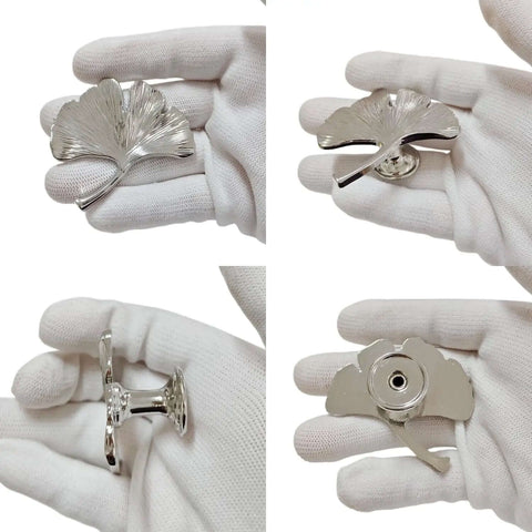 Ginkgo Leaf Cabinet Knobs Set Of Four Silver For Kitchen Cabinets Dresser Drawers And Bathroom Vanities And Drawer Fronts Dope Modern Rustic Decorative Hardware