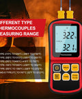 Dual Channel Digital Thermometer With Two K Type Thermocouple Probes Backlit LCD Display Great For DIY Temp Nerds Supports K J T E R S N