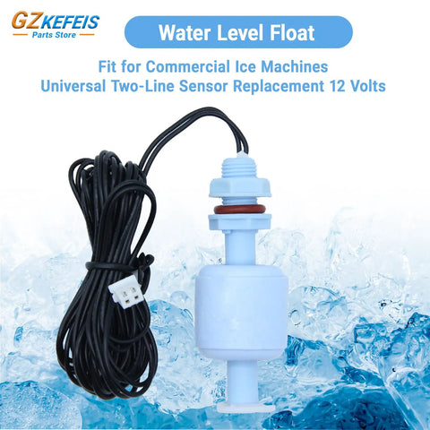 Plug And Play Water Level Float Switch For Commercial Ice Machines No Fuss Quick Install Universal Two Line Sensor Replacement For Ice Makers Food Grade PP Material 12 Volts, blue