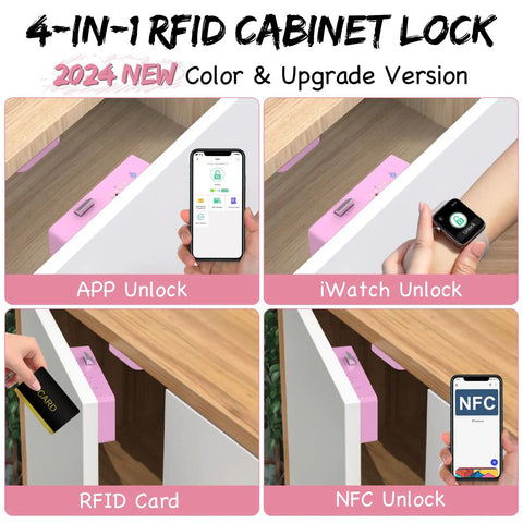 Zero Hassle Smart Cabinet Locks For Baby Proofing Featuring Concealed Install And Drill Free Setup RFID NFC Bluetooth keyless lock options