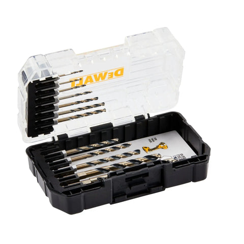 12 Piece Black And Gold Drill Bit Set With Premium Finish Impact Driver Bits For Metal Plastic And Wood in open case