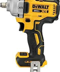 20V Max Cordless Impact Wrench 1/2-Inch Hog Ring Bare Tool Only with LED, belt clip, black and yellow design