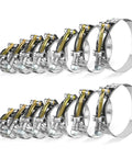 T Bolt Hose Clamp Set 14-Piece Heavy Duty Stainless Steel 304 For Turbo Intake And Radiator Hoses Sizes From 1 Inch 32-37mm To 3 Inch 83-91mm Rust Resistant Clamp Kit With Durable Construction And Secure Fit