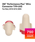 Performance Plus Wire Connectors T And R Jug Tan Red 22-8 AWG Copper UL Listed CSA Certified Pack of 750