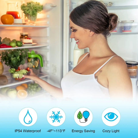 Fridge LED Light Bulb Replacement 3.5W AC100-265V E26 Base Warm White 3000K 600LM 4W Equivalent Durable Waterproof Dustproof Drop-Resistant For Freezer And Refrigerator 1-Pack