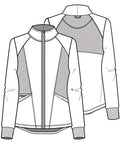 Women's Zip Front Scrub Jacket With High Low Hem, Mesh Detail, 3 Pockets, Ultra Soft 4 Way Stretch Medical Uniform Top, All Day Comfy