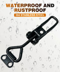 2 Pack Toggle Latch Clamps, Adjustable Stainless Steel Pull Hasp Latches, Heavy Duty Latch Set, waterproof design