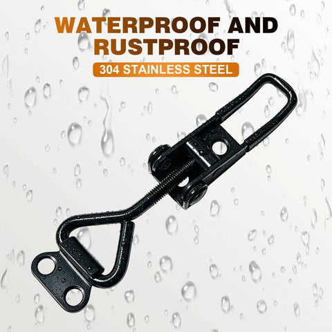 2 Pack Toggle Latch Clamps, Adjustable Stainless Steel Pull Hasp Latches, Heavy Duty Latch Set, waterproof design