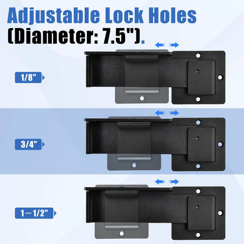 INJOYTEC Gate Latch Lock Heavy Duty Aluminum Alloy Adjustable Door Latch with adjustable lock holes, 7.5-inch size.