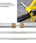 Pro-Grade Bottom Bracket Thread Tapping Tool Kit With Replaceable Taps, Heavy-Duty High-Strength Thread Repair Screw Tap For Bike Maintenance, shown installed on a bike.