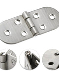 Built Tough Self Supporting Flush Folding Table Hinges for Cabinets and Sewing Machine Tables, silver metallic finish