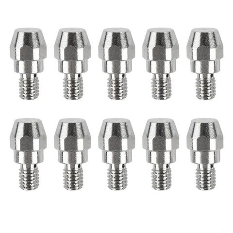20 Pack Plasma Cutter Consumables Kit With 743.0441 Electrode And 743.0132 Nozzles For PSB60 PSB121 Torch shiny nozzles close-up view
