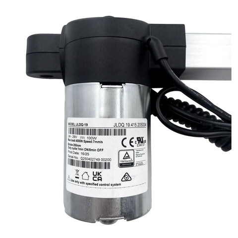 JLDQ-19.415.205D04 Linear Actuator Replacement for Electric Sofas showing motor and cables, dual cable configuration